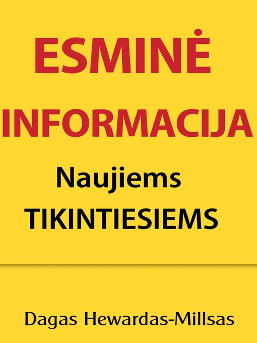 Title details for Esminė informacija Naujiems Tikintiesiems by Dag Heward-Mills - Available